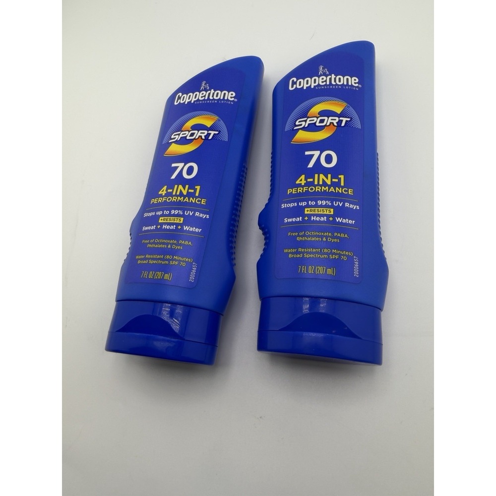 Coppertone Sport Sunscreen Lotion, SPF 70, 4 in 1, 7 oz, EXP 04/2027 NEW/SEALED